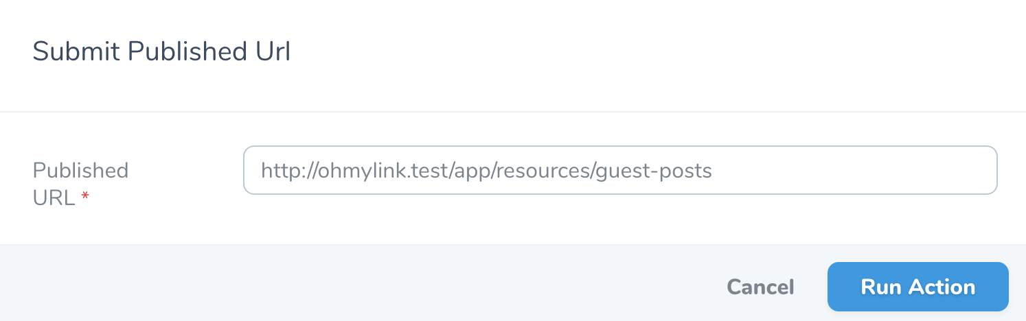 Submit Published URL